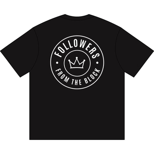 Follower of Jesus T-Shirt | Followers from the Block chest and back logo